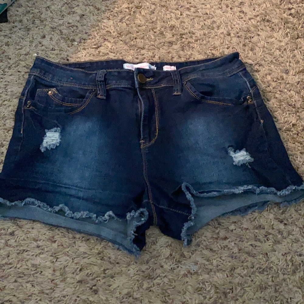 Slight distressed jean shorts, size 13